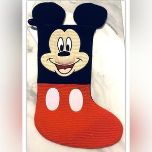 Disney Parks Knit Mickey Mouse Christmas Holiday Stocking NWT
